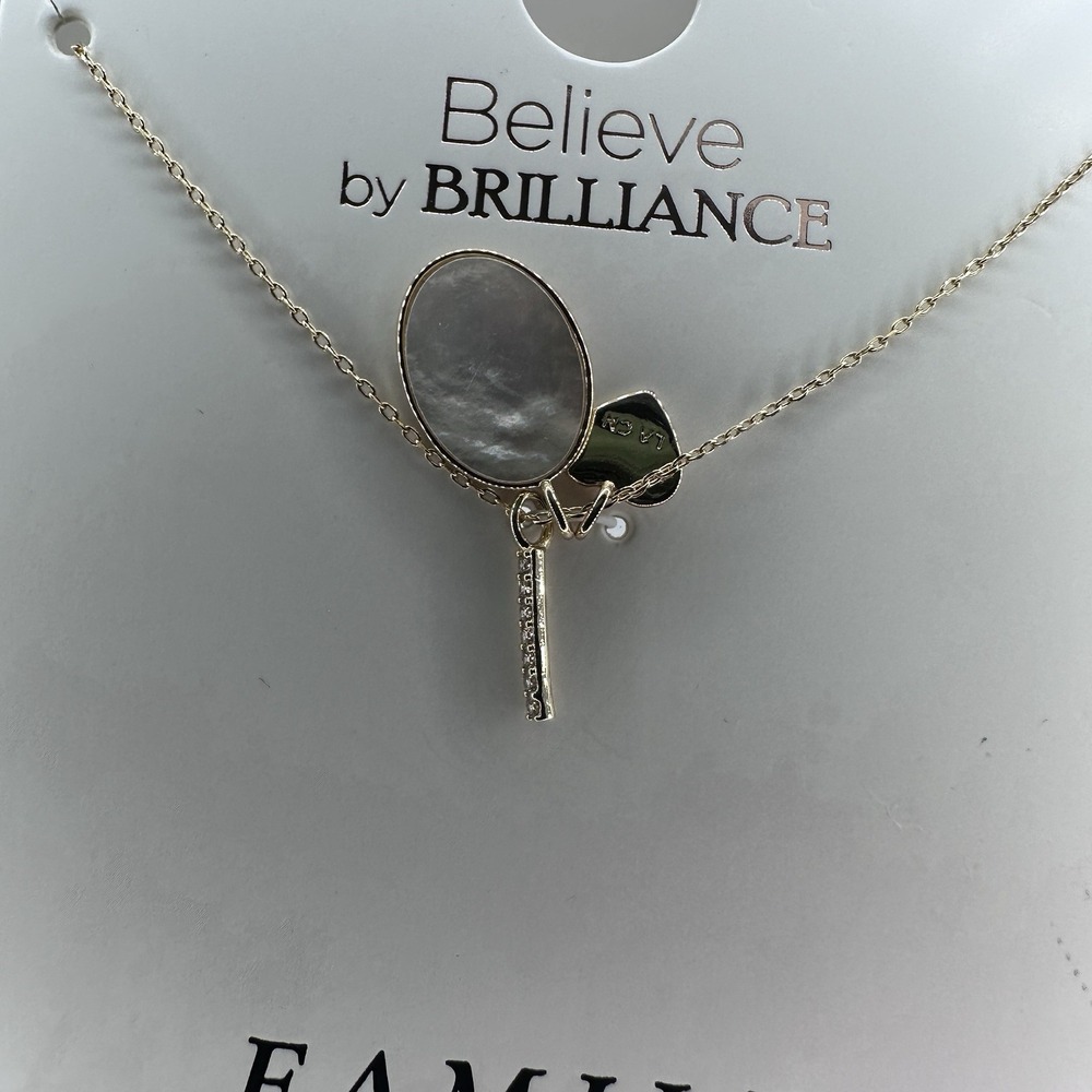 New-Believe By Brilliance‎ Family Necklace -14K Gold Flash Plated, 18" - Picture 6 of 6
